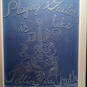 Framed glass etching